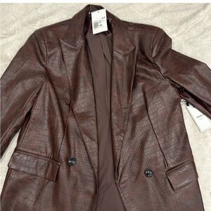 Brown leather blazer